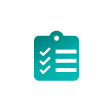 Icon teal clipboard checklist